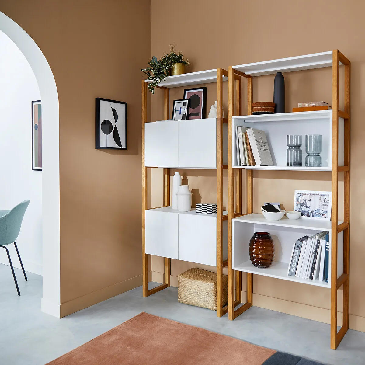 Compo Bookcase with Storage Cabinets - White alternate view