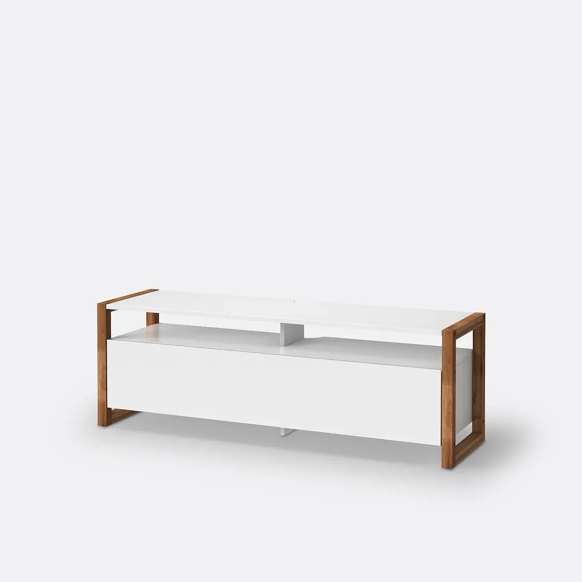 Compo TV Unit with Push-To-Open Door - White, Oak product