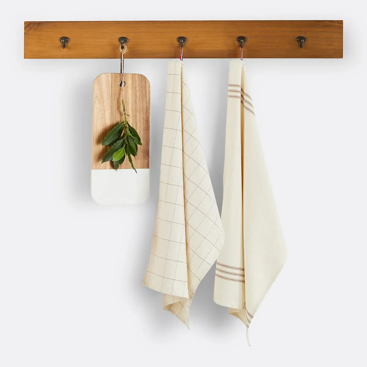 Constantin Set of 2 Tea Towels - Ecru/Brick, Cotton product