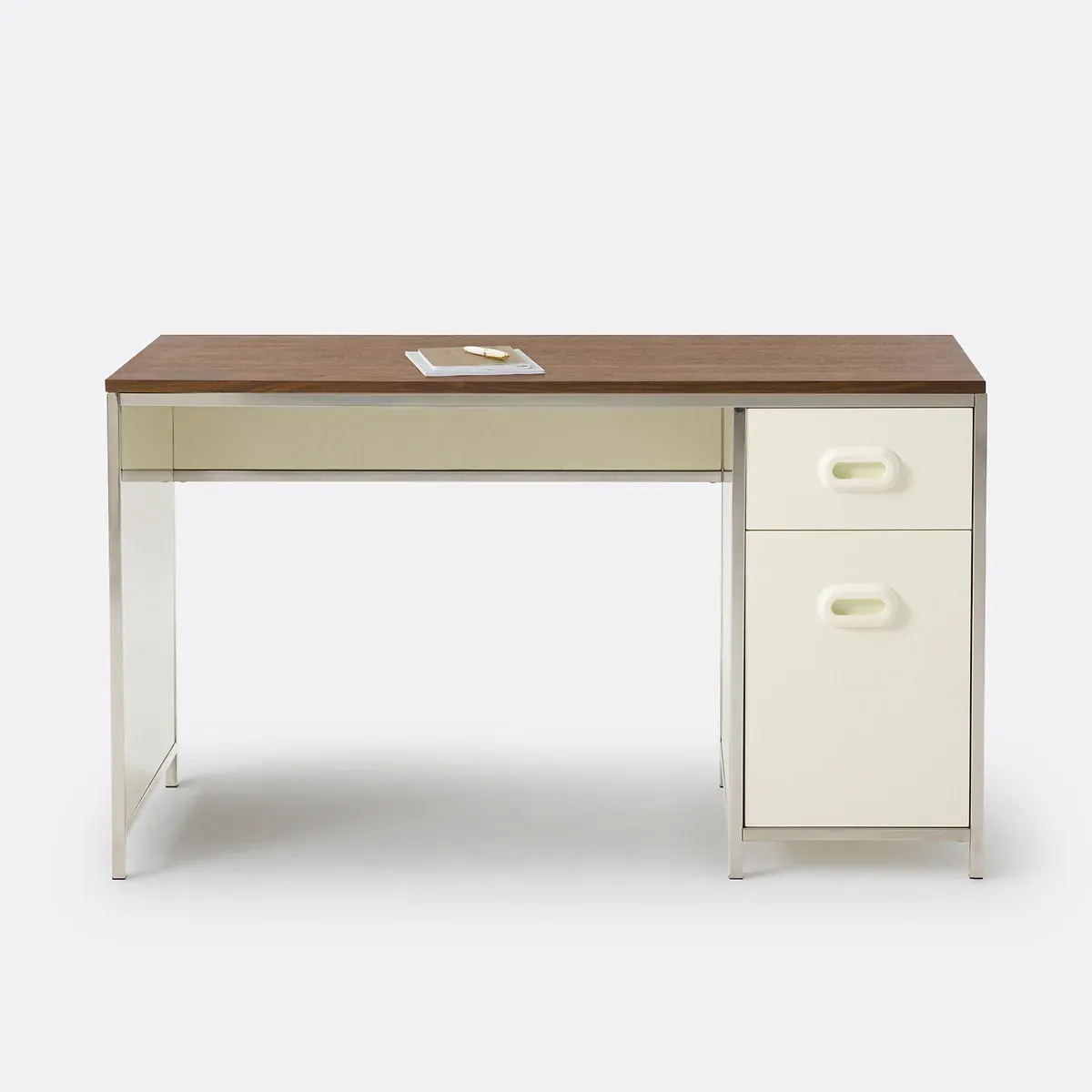 Cooven Desk with Drawer and Cabinet - Walnut Veneer, MDF product