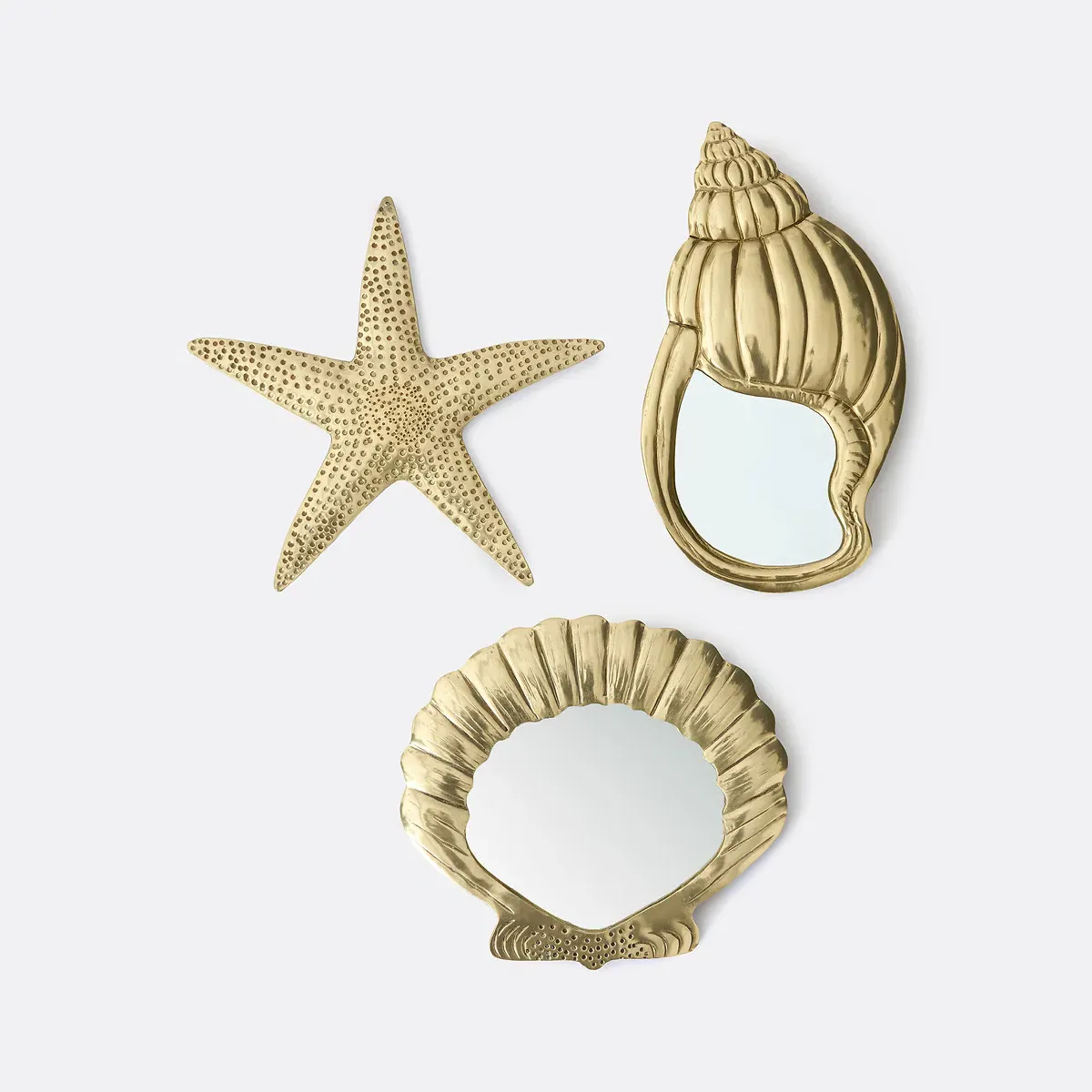Coralya Set of 3 Wall Decorations - Brass, Metal product