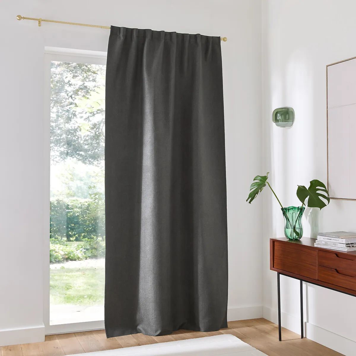 Cortes Thermal Blackout Curtain with Hidden Tabs - Charcoal, Polyester alternate view