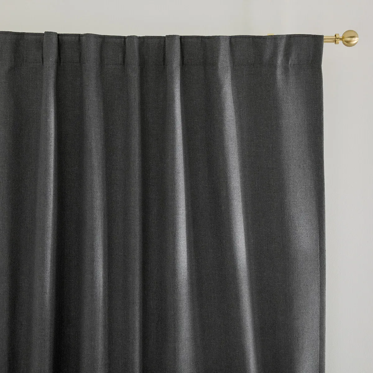 Cortes Thermal Blackout Curtain with Hidden Tabs - Charcoal, Polyester product