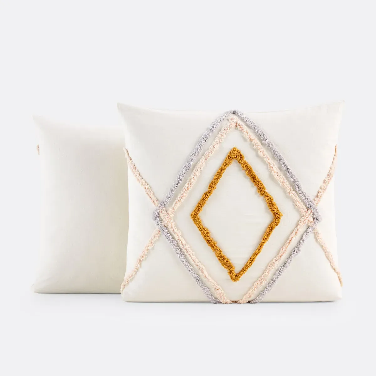 Cotama Geometric Tufted Pillowcase - Ecru, Cotton alternate view