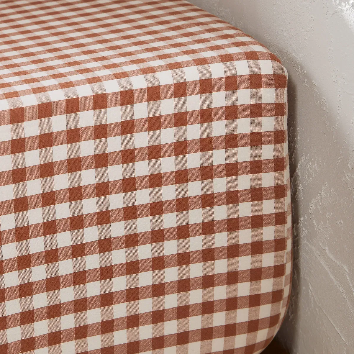 Cottage Seersucker Cotton 30cm Fitted Sheet - Caramel alternate view
