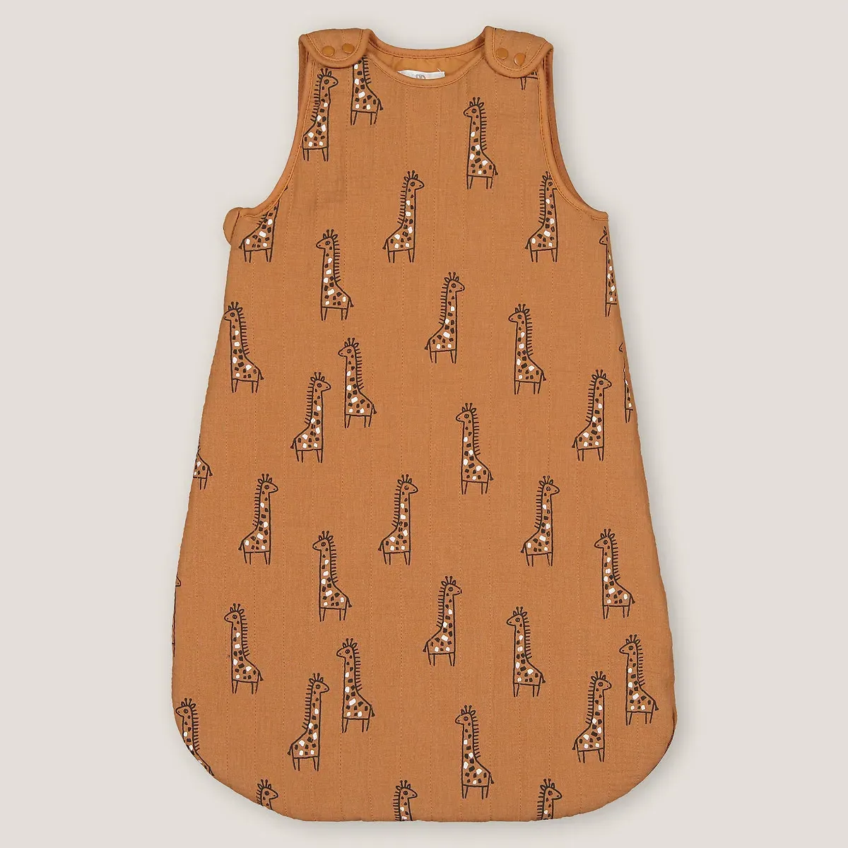 Cotton Muslin Giraffe Print Sleeping Bag - Caramel product