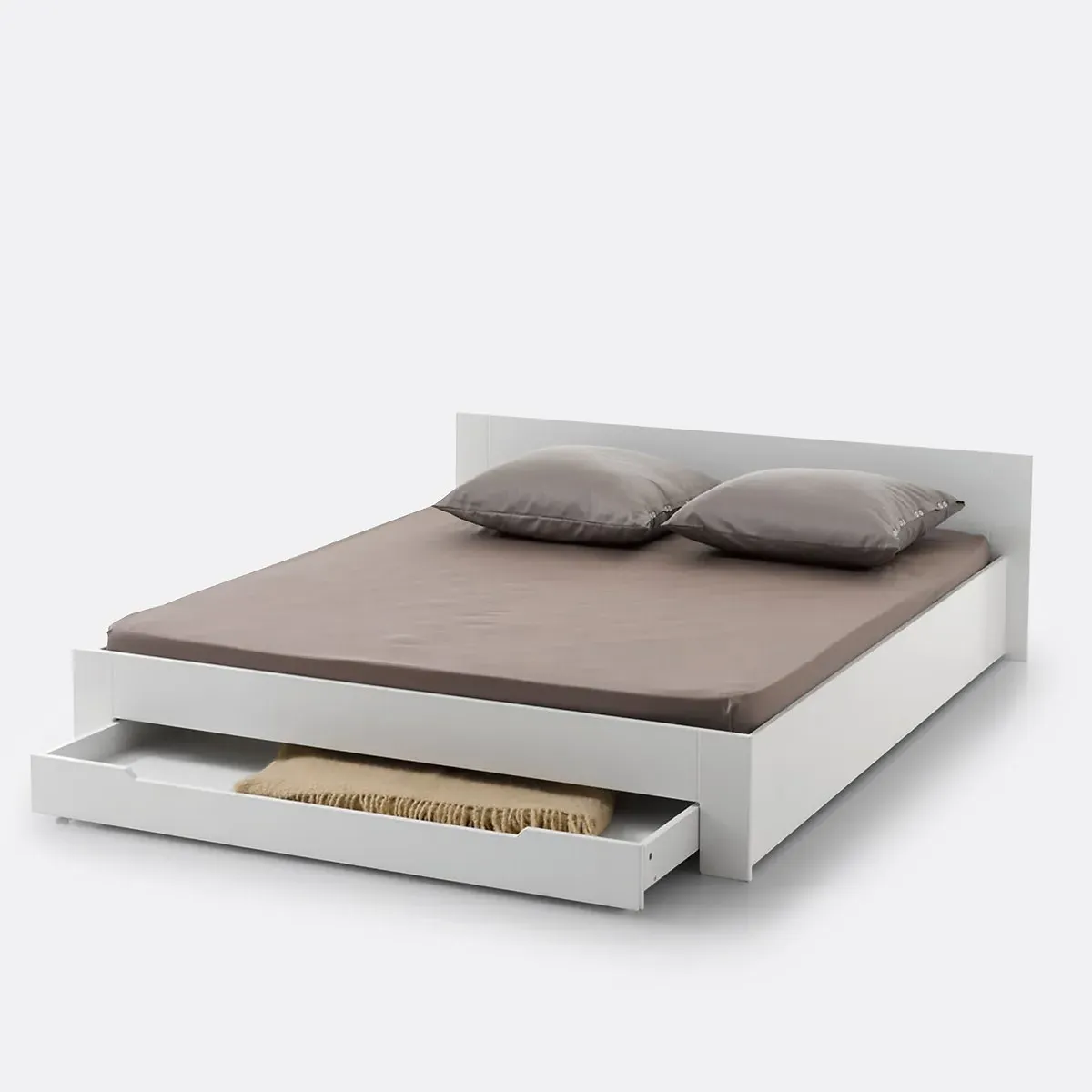 Crawley Double Bed with Storage Drawer - White, MDF product