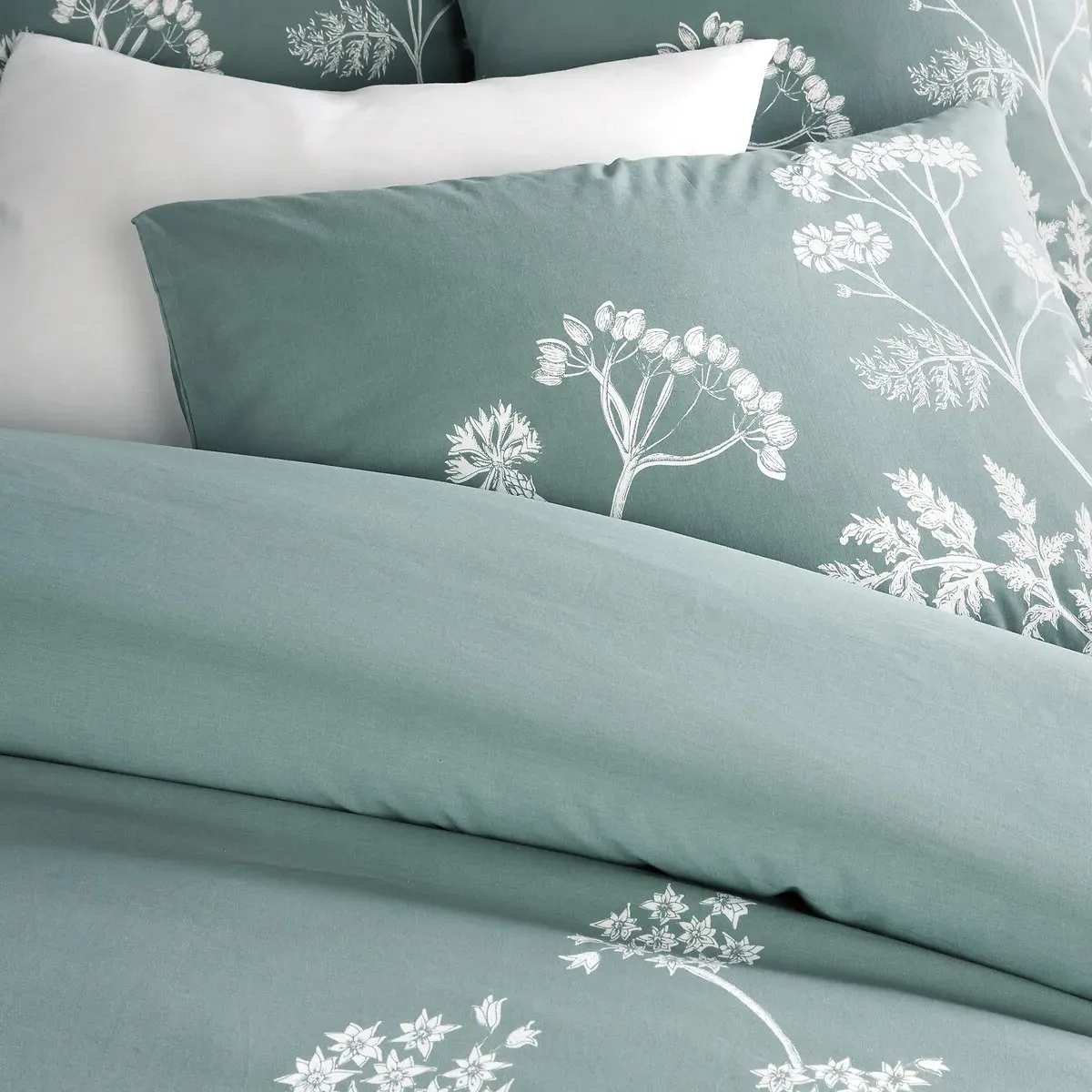 Cyrus Floral Duvet Cover - Sage Green, Cotton alternate view