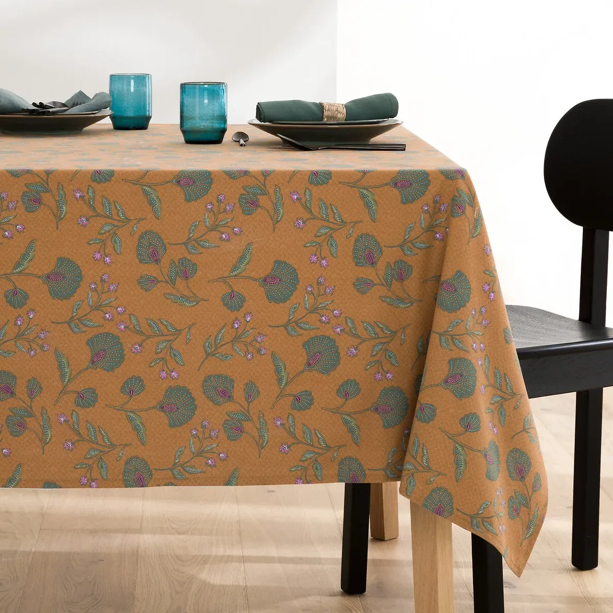 Damrey Floral Tablecloth - Printed Caramel, Cotton product