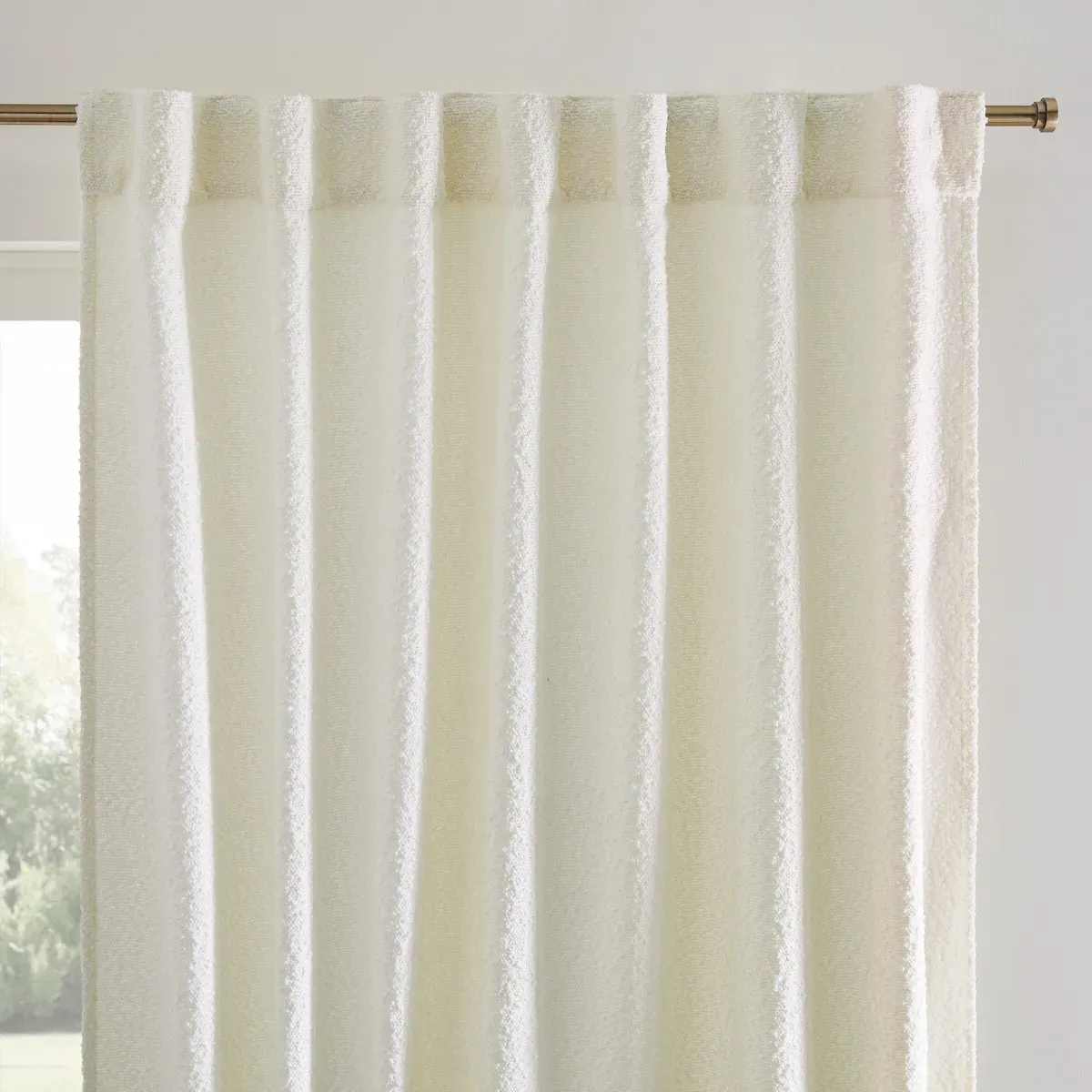 Darci Fleece Curtain with Hidden Tabs - Ecru, Polyester alternate view