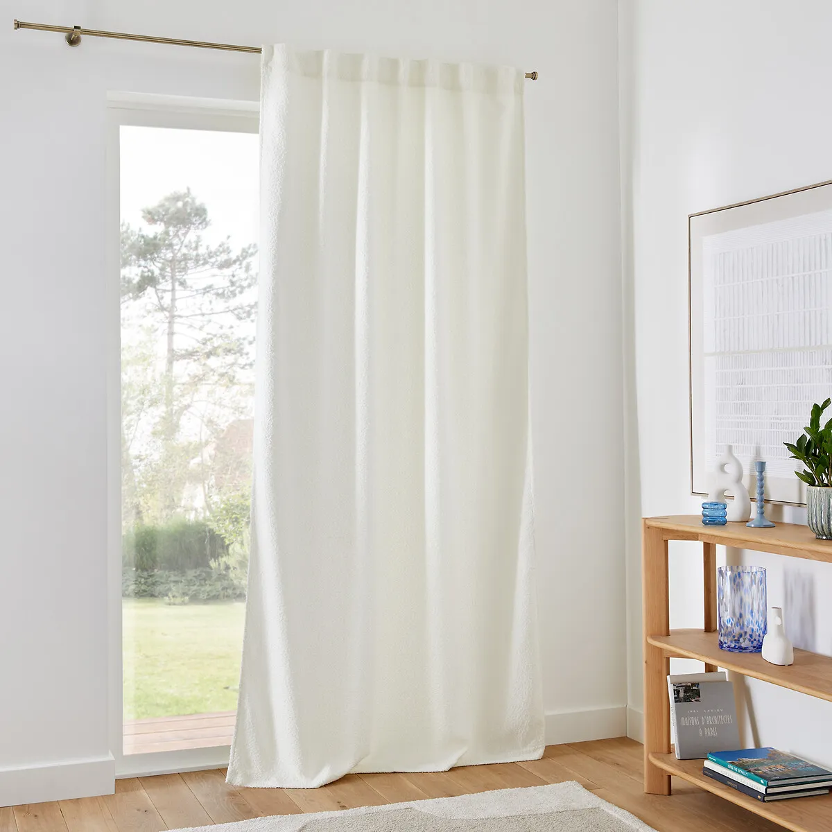 Darci Fleece Curtain with Hidden Tabs - Ecru, Polyester product