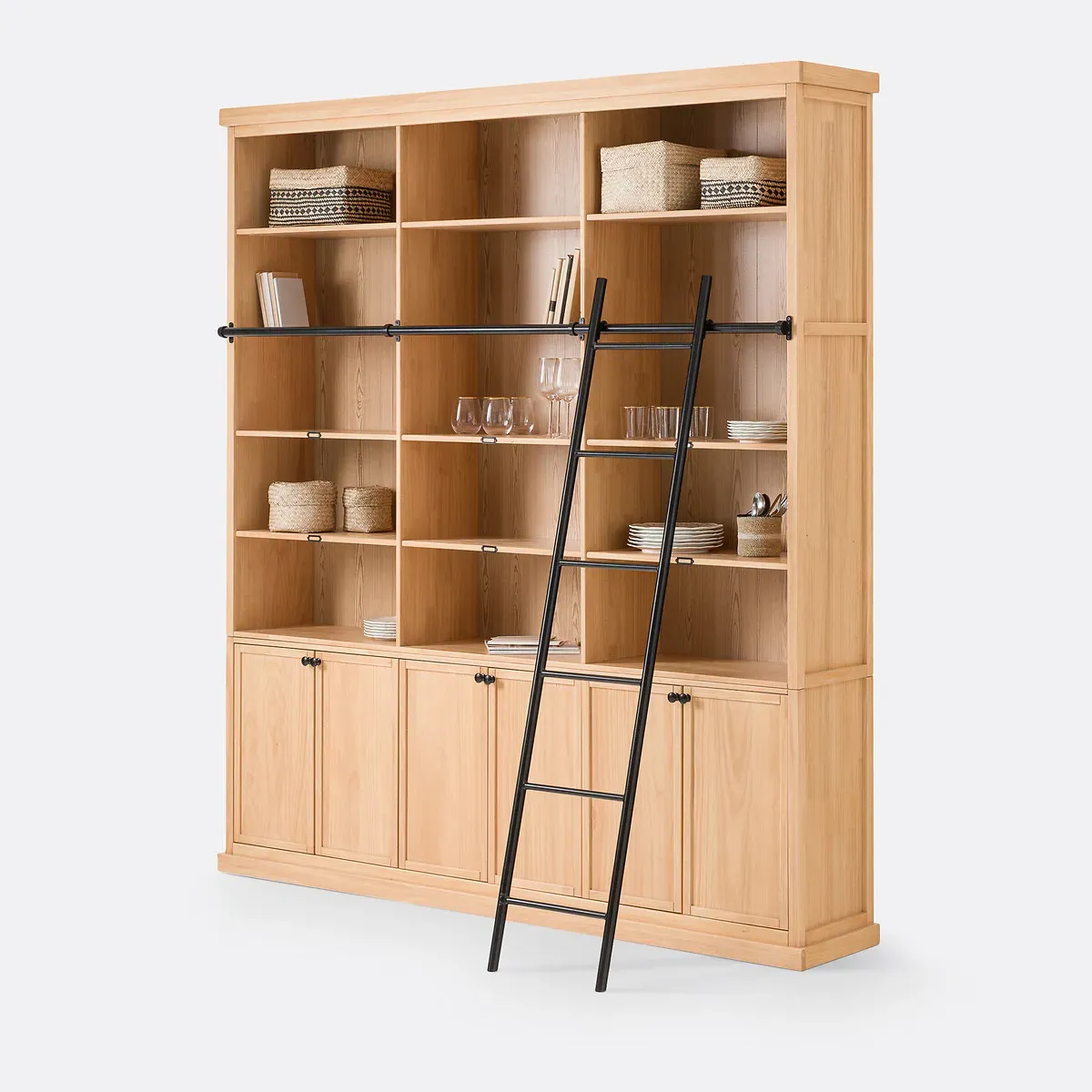 Dario Ladder Bookcase - Natural, Solid Pine product