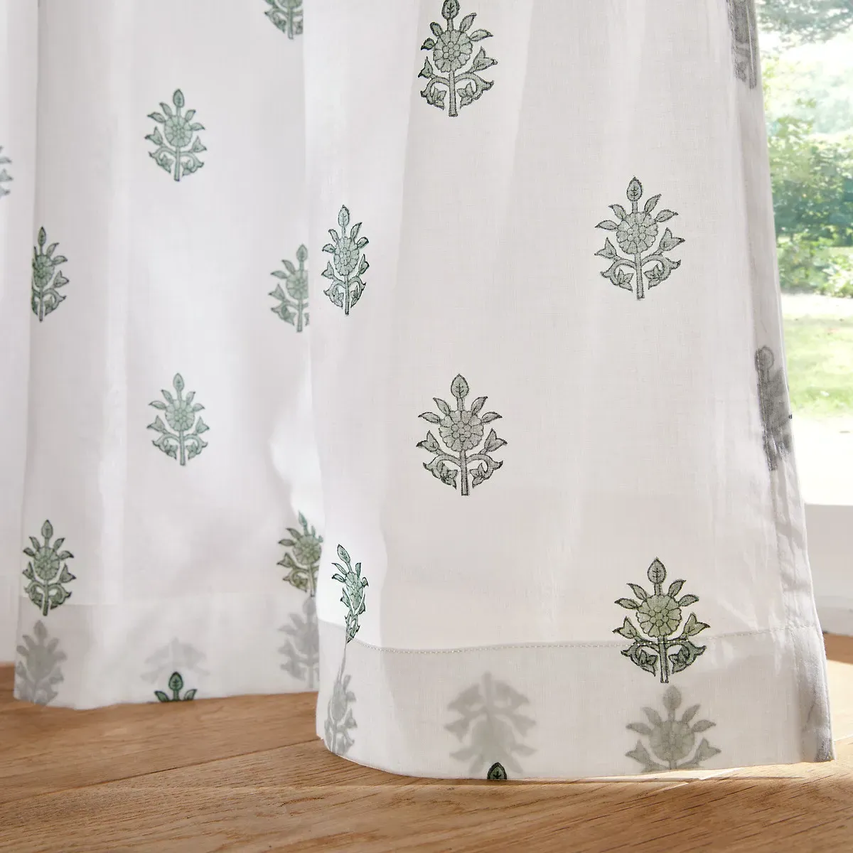 Daya Floral Cotton Voile Panel with Rings - Multi-Coloured alternate view