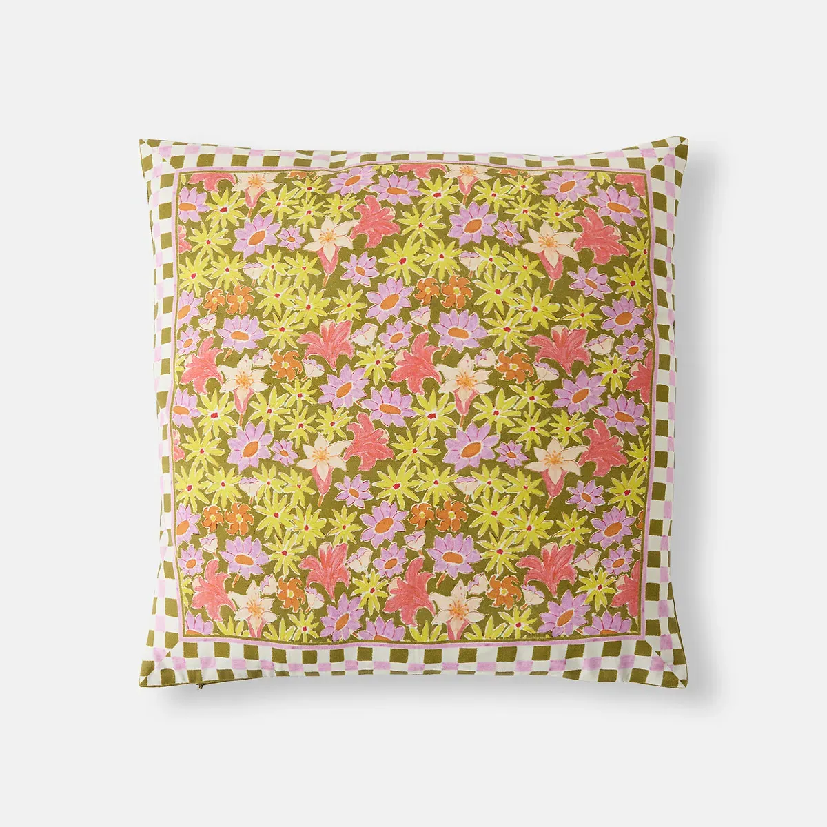 Delila Floral Print Square Cushion Cover - Cotton product