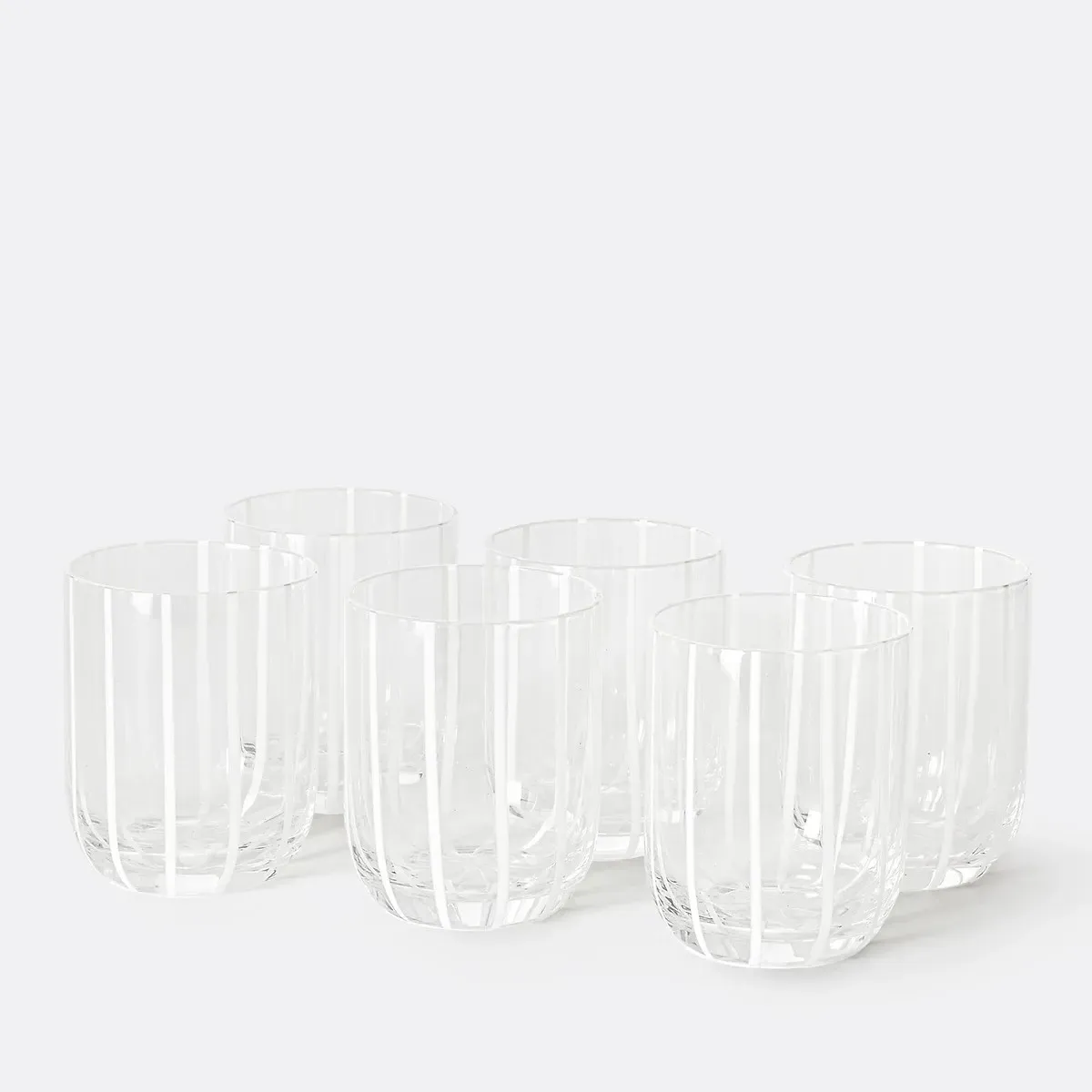 Delvi Striped Tumblers Set of 6 - Transparent, Glass product