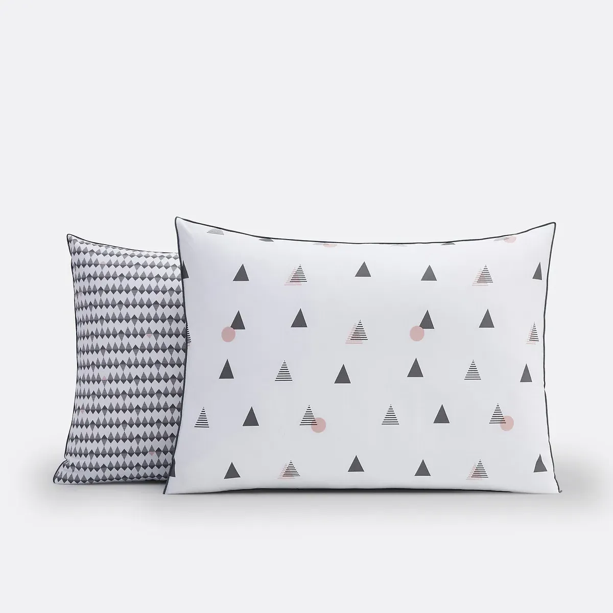 Digna Cotton Percale Pillowcase - Khaki, Pink alternate view