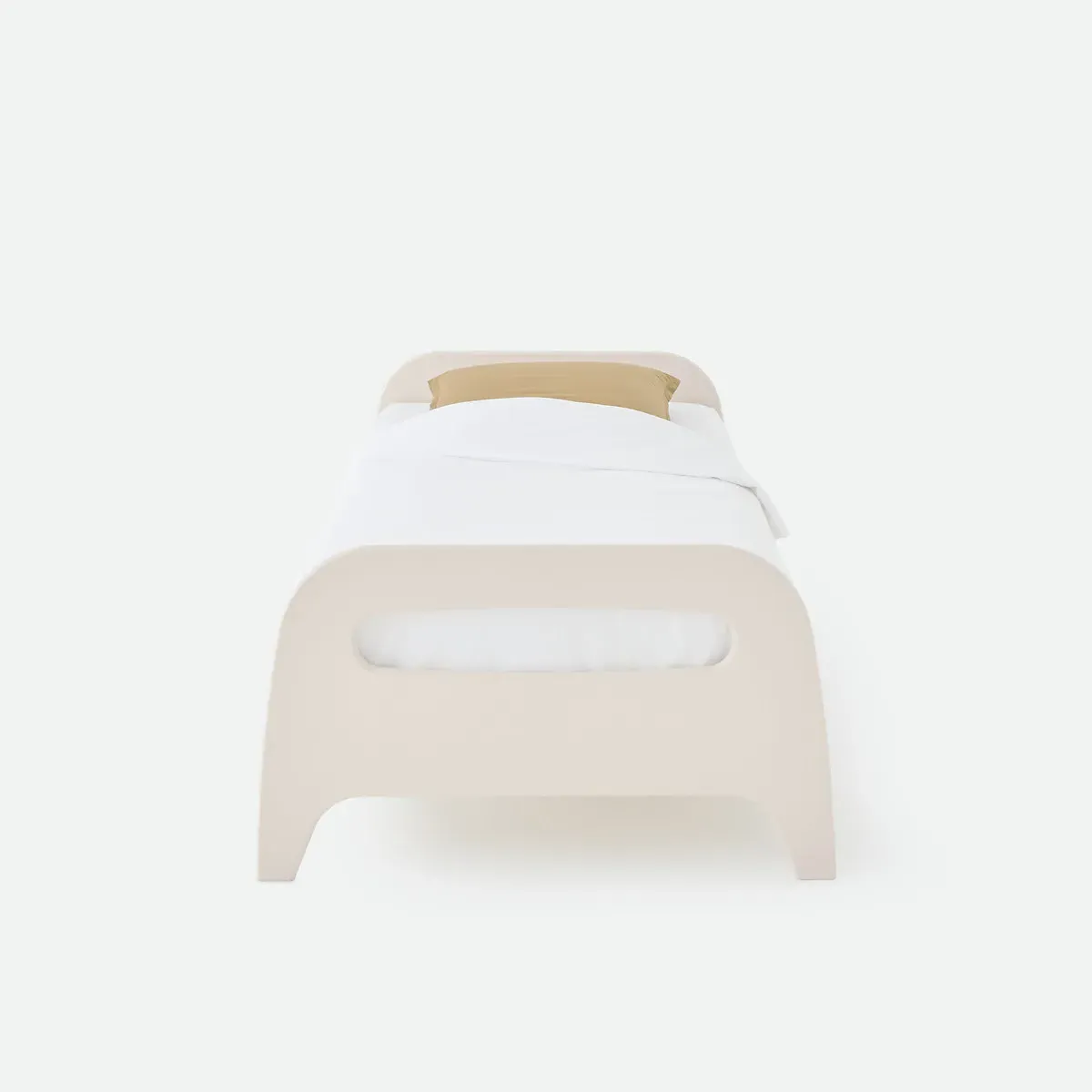 Dilla Single Bed Frame with Slatted Base - Ivory, MDF & Pine alternate view