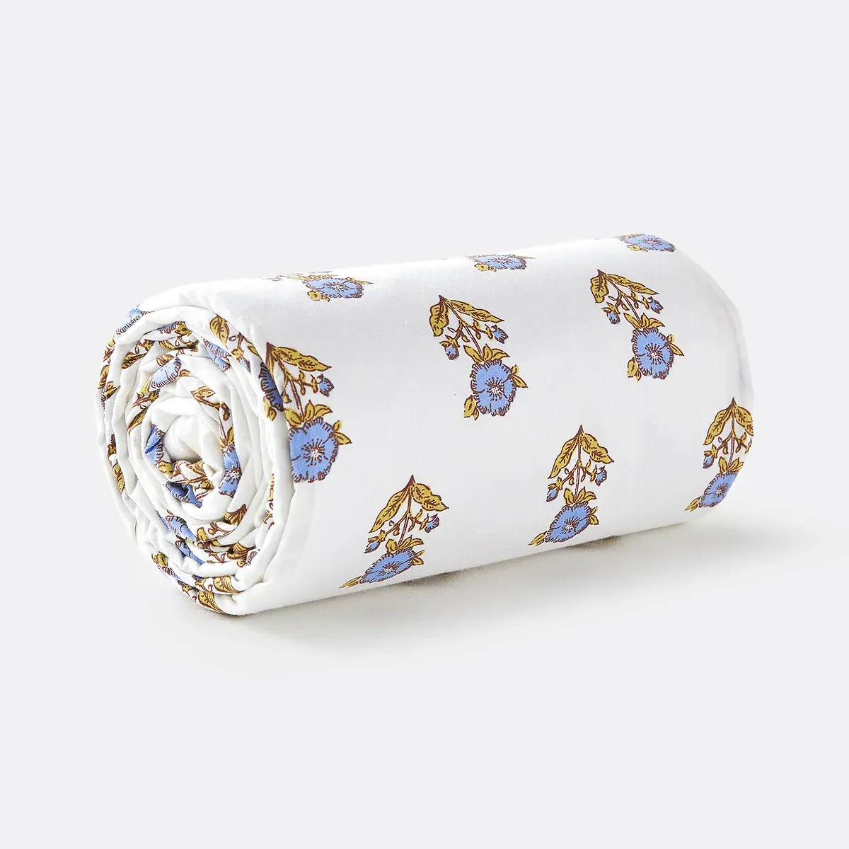 Dimani Floral Print Single Fitted Sheet - Ecru, Washed Cotton alternate view