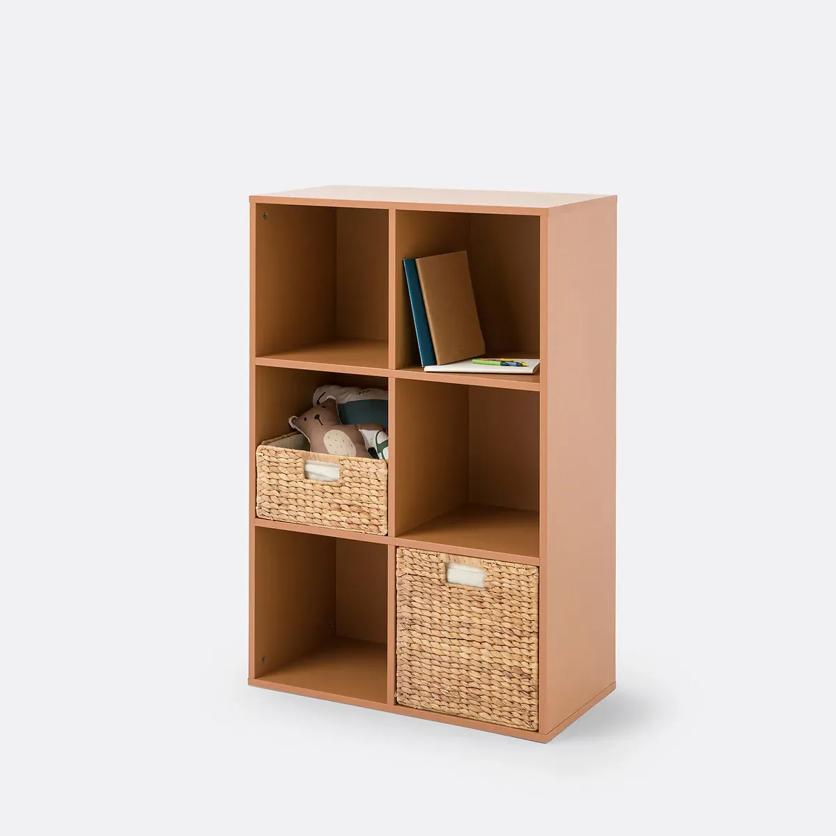 Diny 6-Compartment Storage Unit - Caramel, Wood product