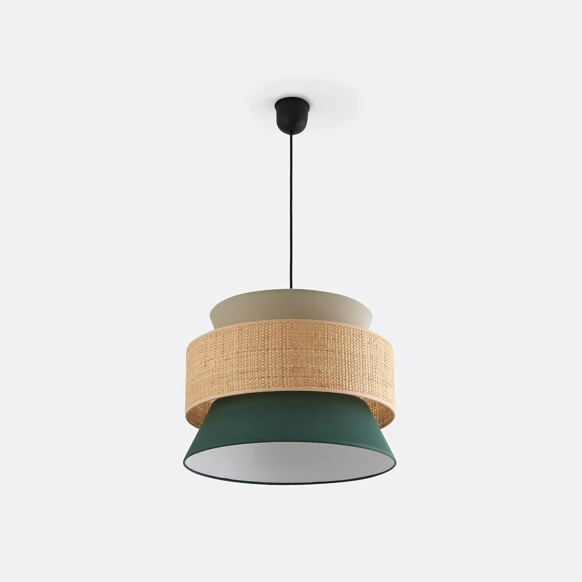 Dolkie 40cm Double Ceiling Light Shade - Polycotton, Raffia alternate view