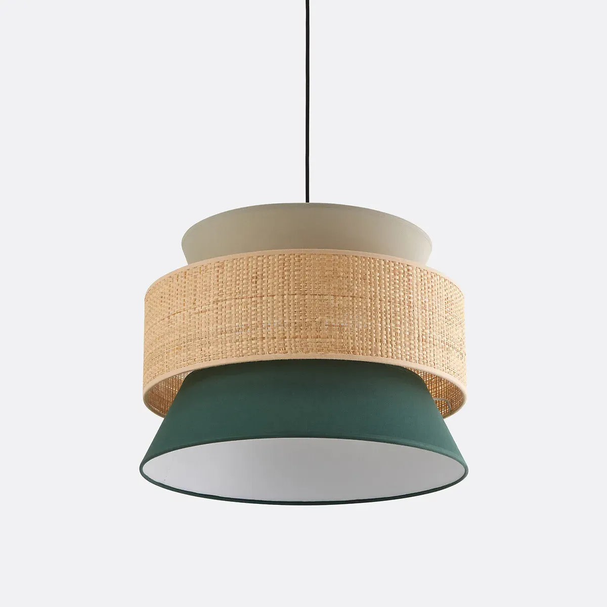 Dolkie 40cm Double Ceiling Light Shade - Polycotton, Raffia product