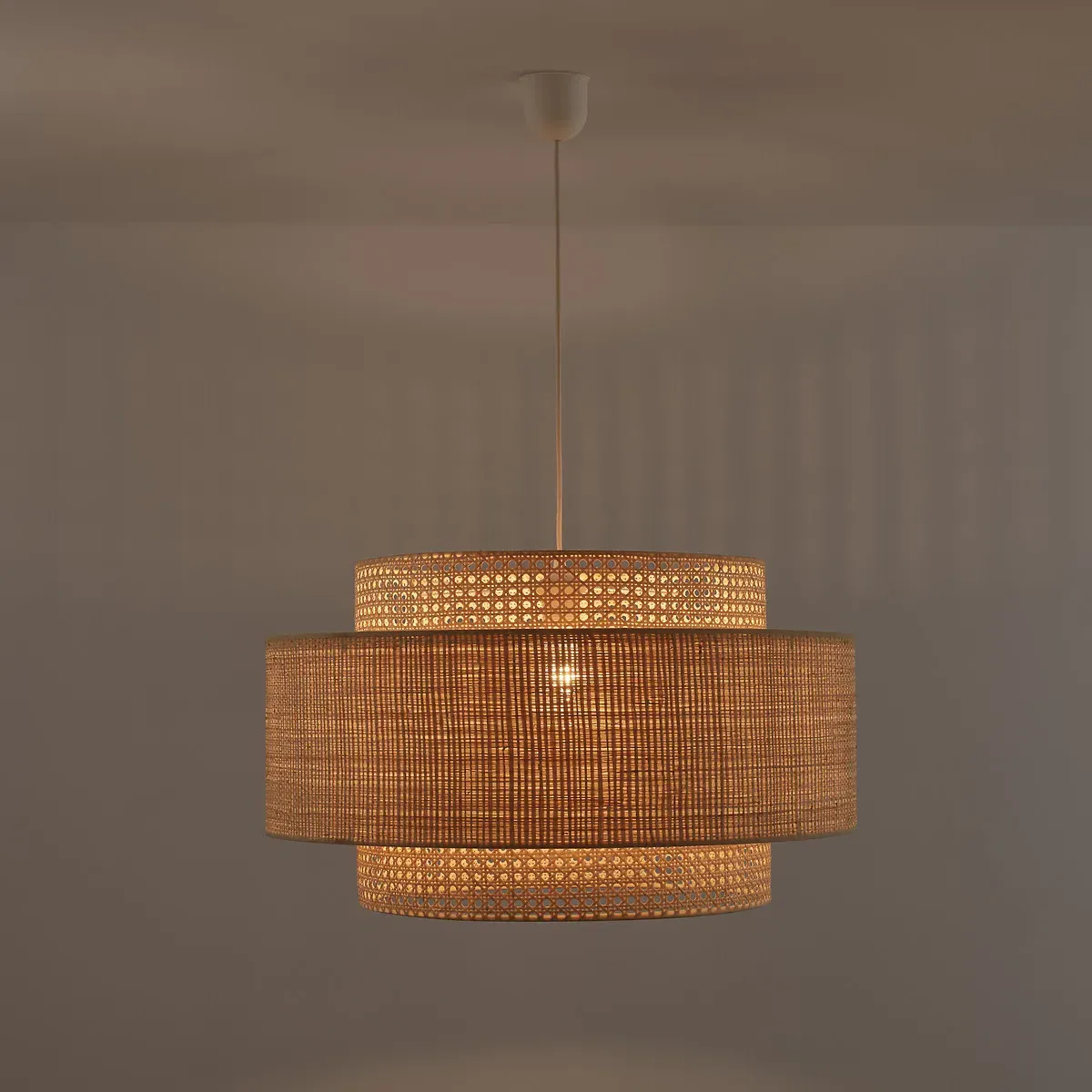 Dolkie 60cm Double Shade Ceiling Light - Natural, Raffia alternate view