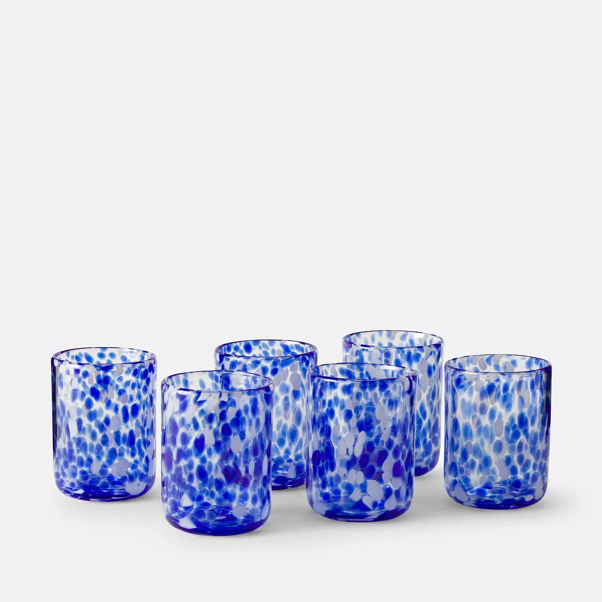Dotio Set of 6 Speckled Glass Tumblers - Blue product