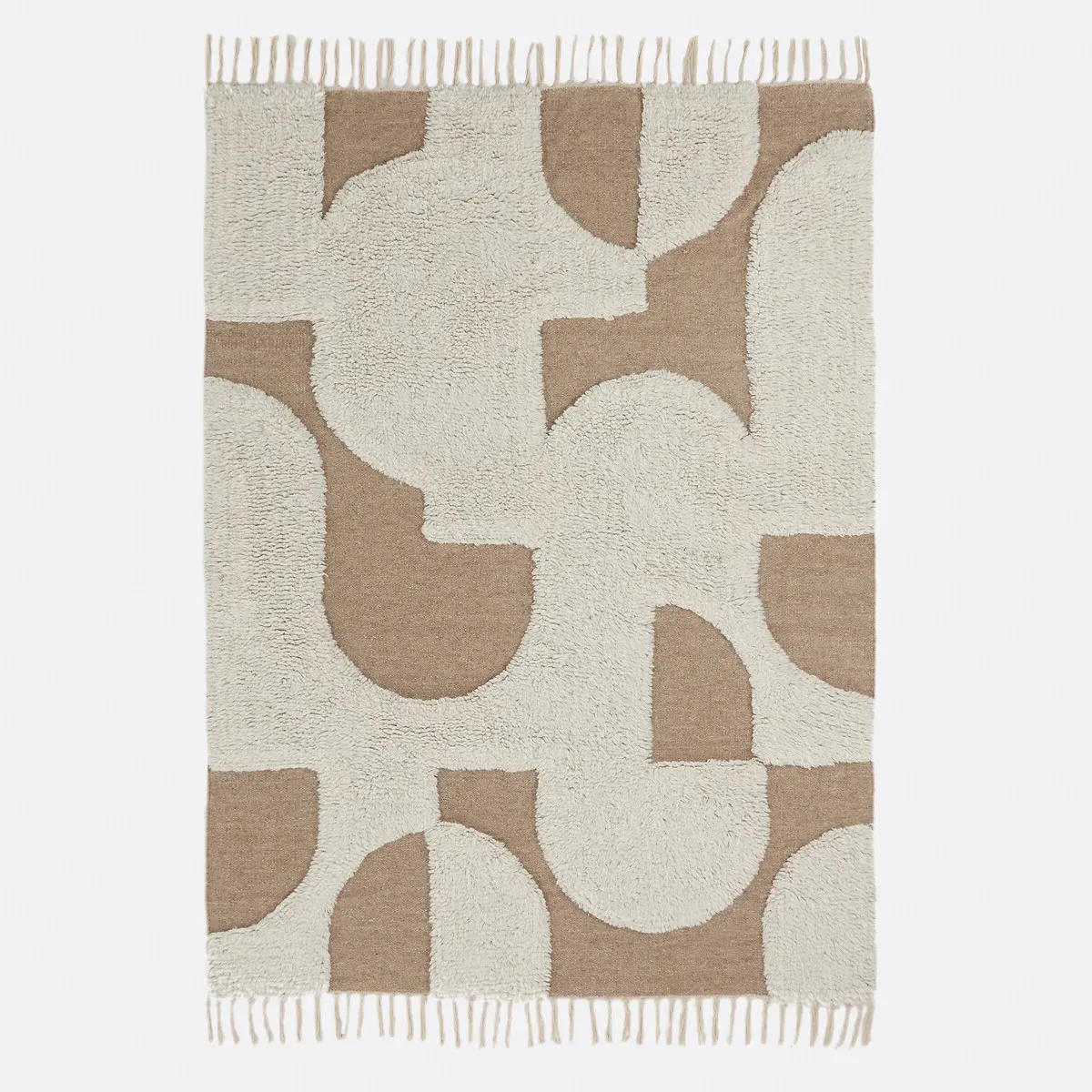 Douma Two-Tone Rug - Ecru, Wool and Cotton product