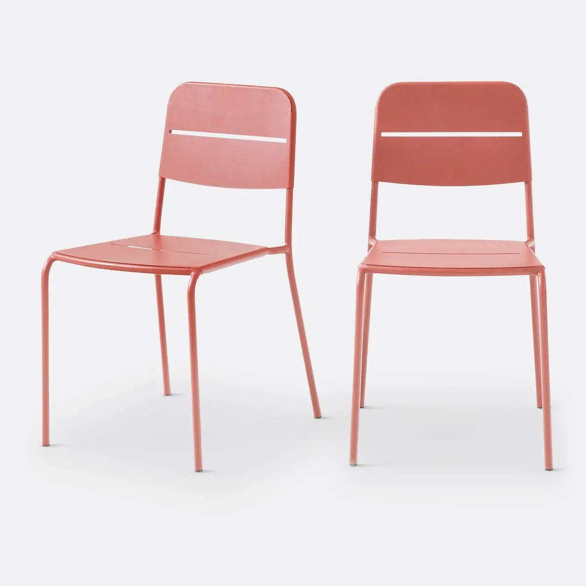 Dune Set of 2 Stackable Garden Chairs - Terracotta, Steel product