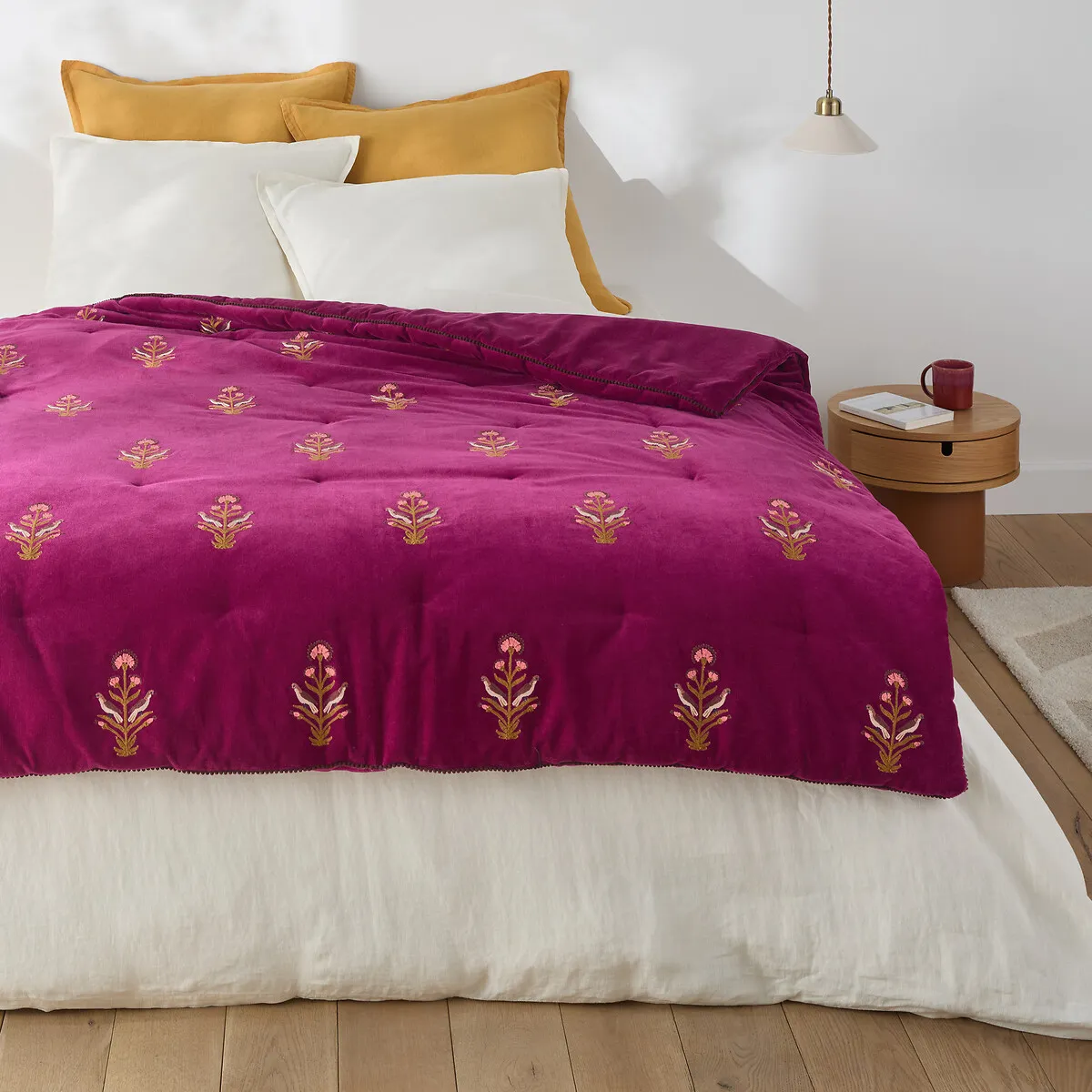 Dylis Quilted Bedspread - Raspberry, Corduroy product