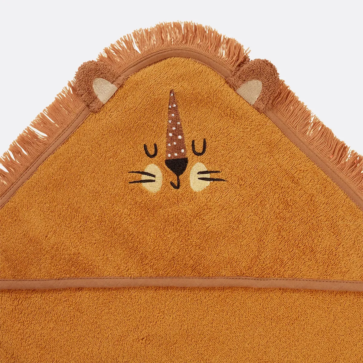Edgard Lion Hood Bath Cape - Camel, Cotton alternate view
