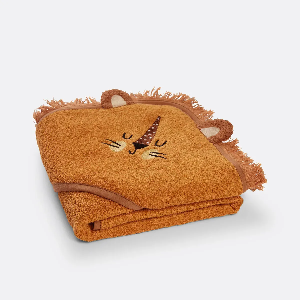 Edgard Lion Hood Bath Cape - Camel, Cotton product
