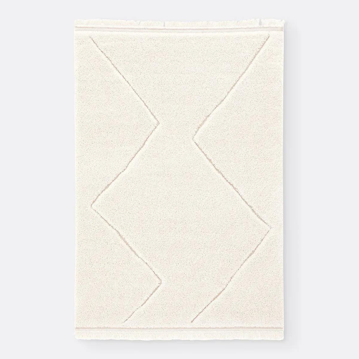 Effie Berber Style Fringed Rug - Ecru, Polypropylene alternate view
