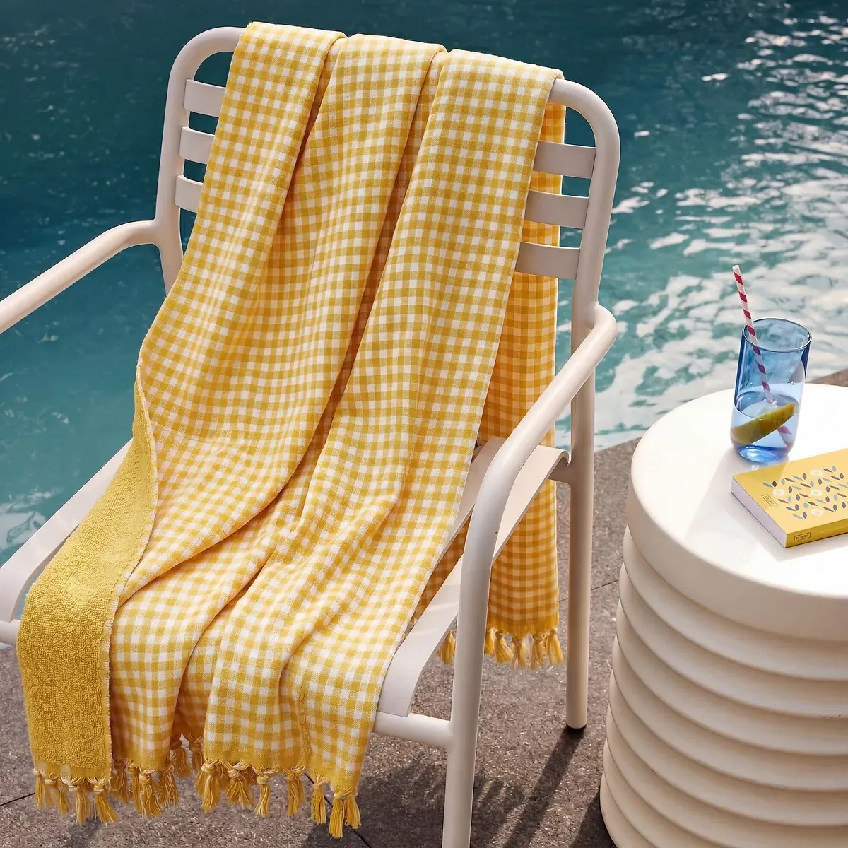 Egine XL Fouta Towel - Yellow, Cotton alternate view