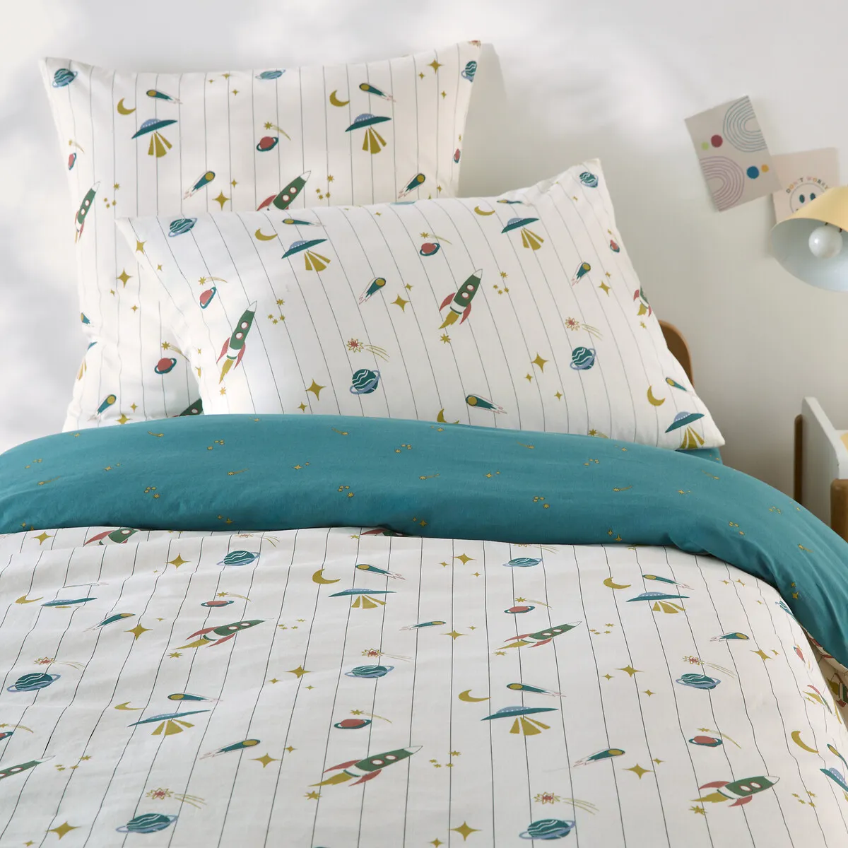 Egor Rocket Print Duvet Cover - Recycled Washed Cotton product