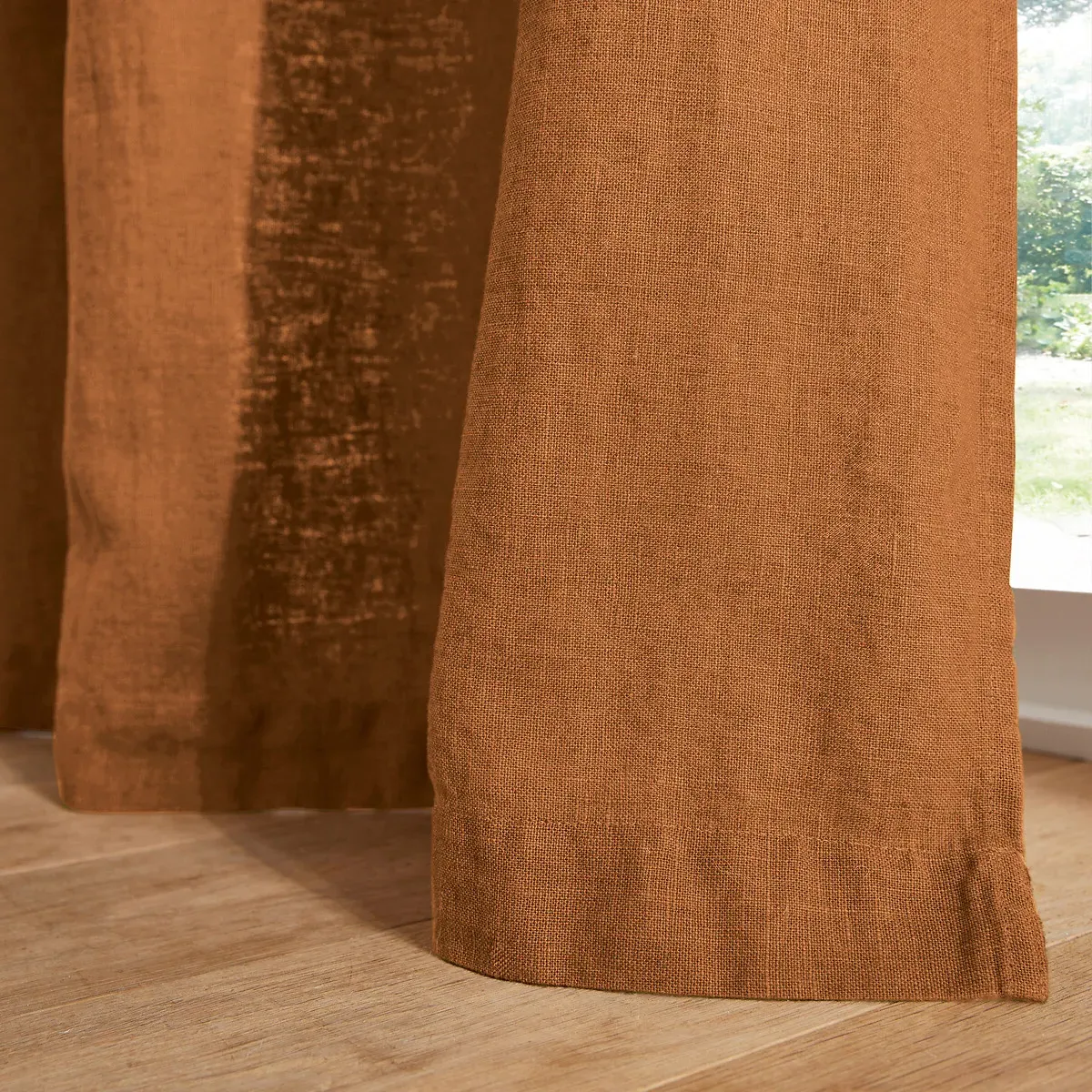 Elba Hidden Tab Curtain - Caramel, Linen alternate view