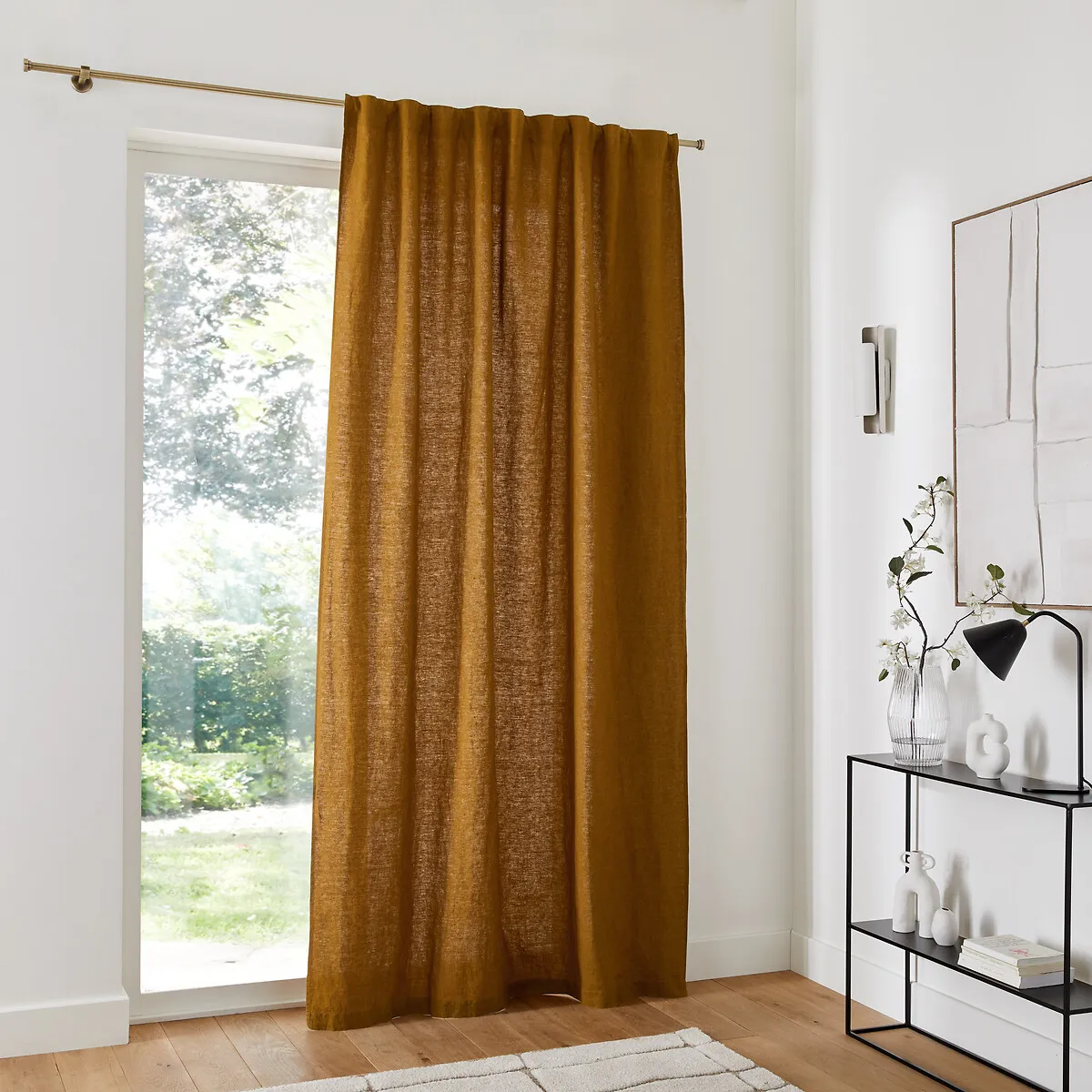 Elba Light-Filtering Curtain Pencil Pleat or Wave - Bronze, Linen product