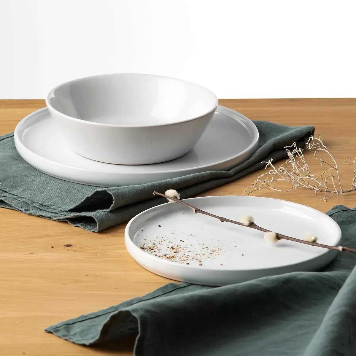 Elinor Set of 4 Dessert Plates - White, Stoneware alternate view