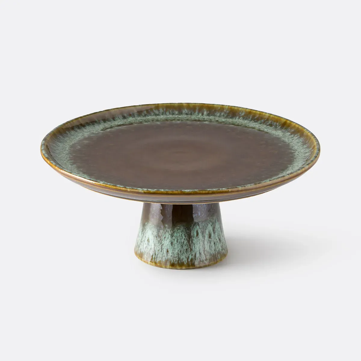 Elissa Reactive Glazed Stoneware Cake Stand - Bronze product