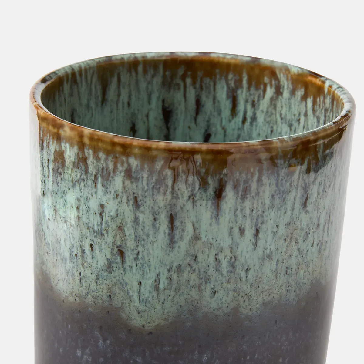 Elissa Reactive Glazed Stoneware Utensil Pot - Bronze alternate view