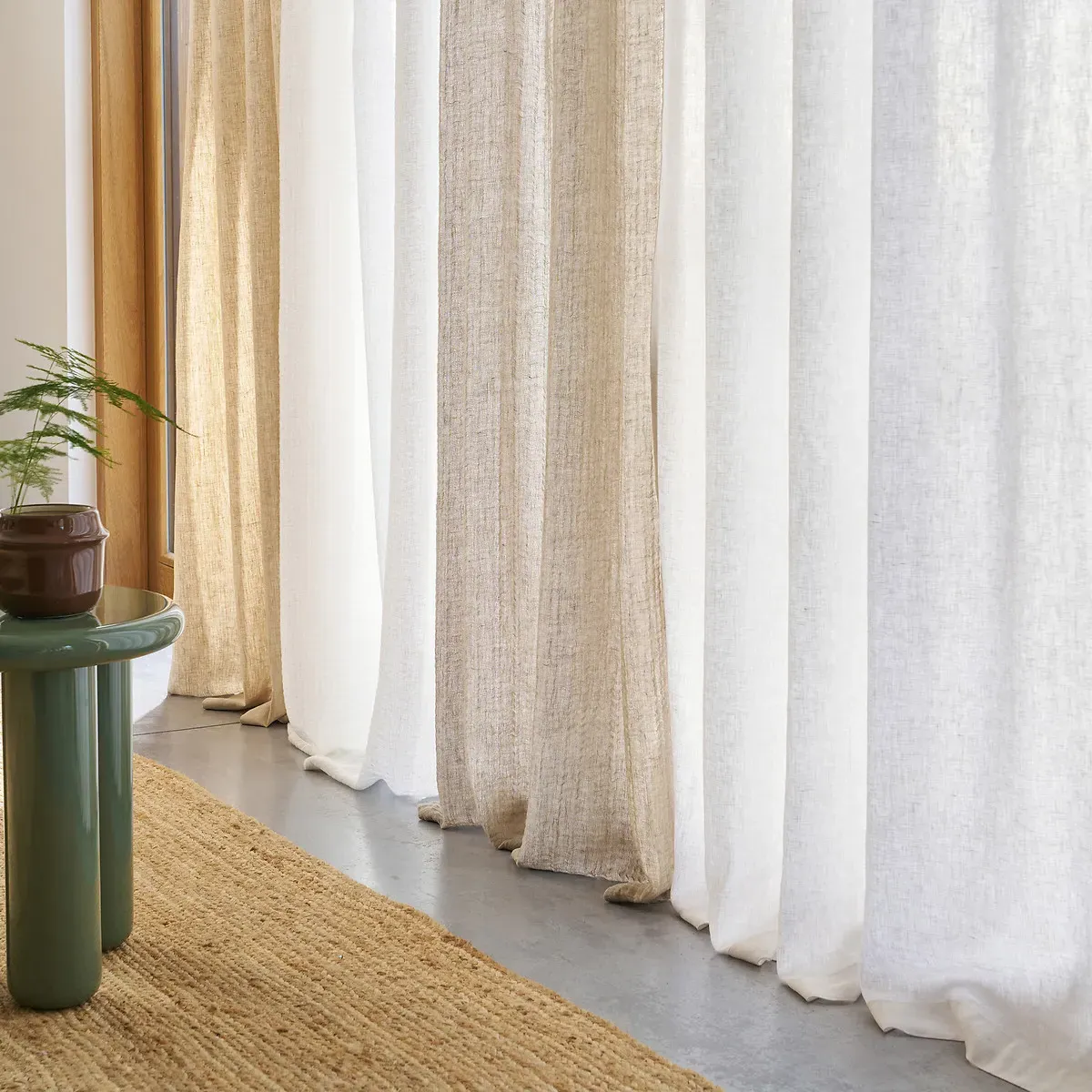 Elki Curtain with Concealed Tab Top - Ecru, Cotton Linen alternate view