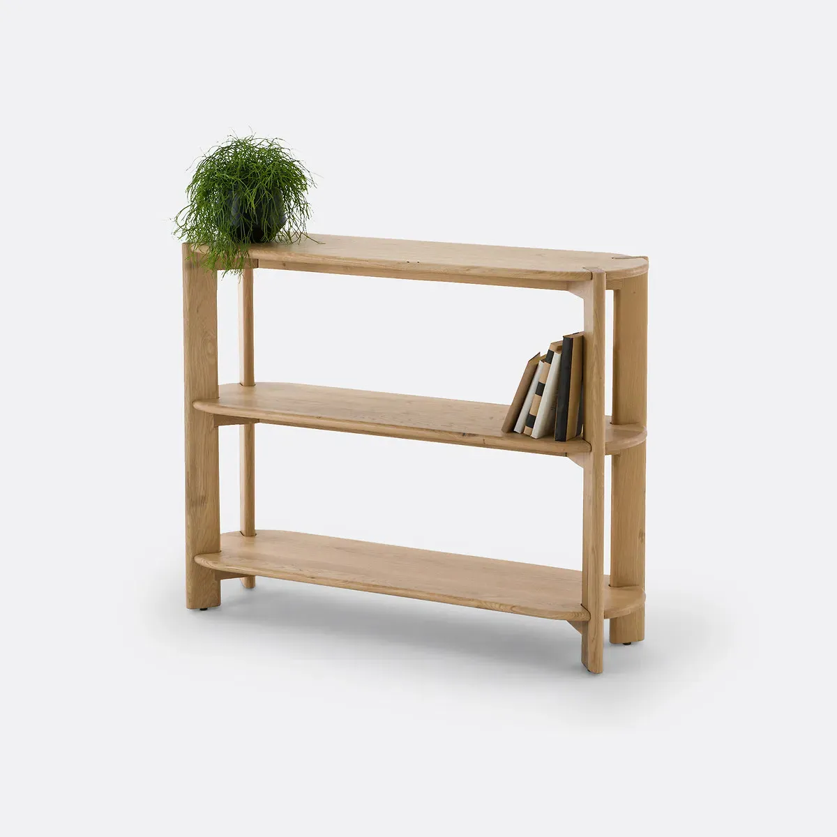 Elmo 3-Shelf Console Table - Oak, Solid Oak product