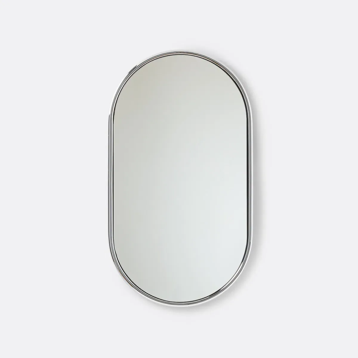 Eloka Oval Wall Mirror - Chrome, Iron product