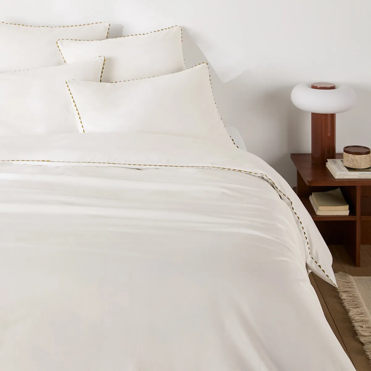 Elya Duvet Cover - White, Absinthe, Cotton Percale alternate view