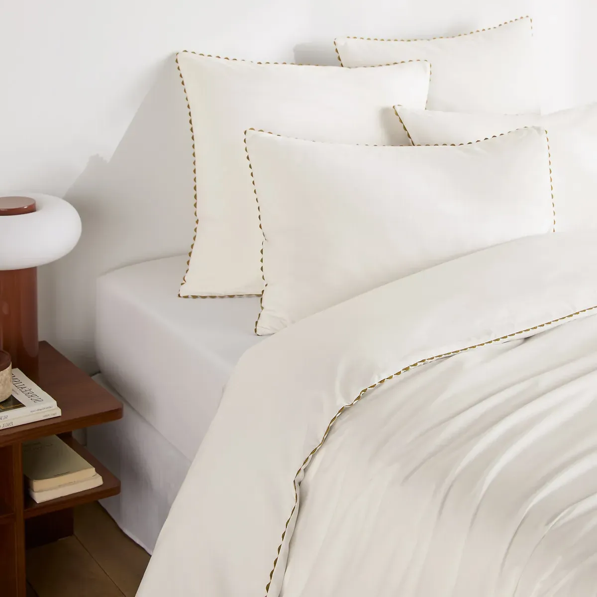 Elya Duvet Cover - White, Absinthe, Cotton Percale product