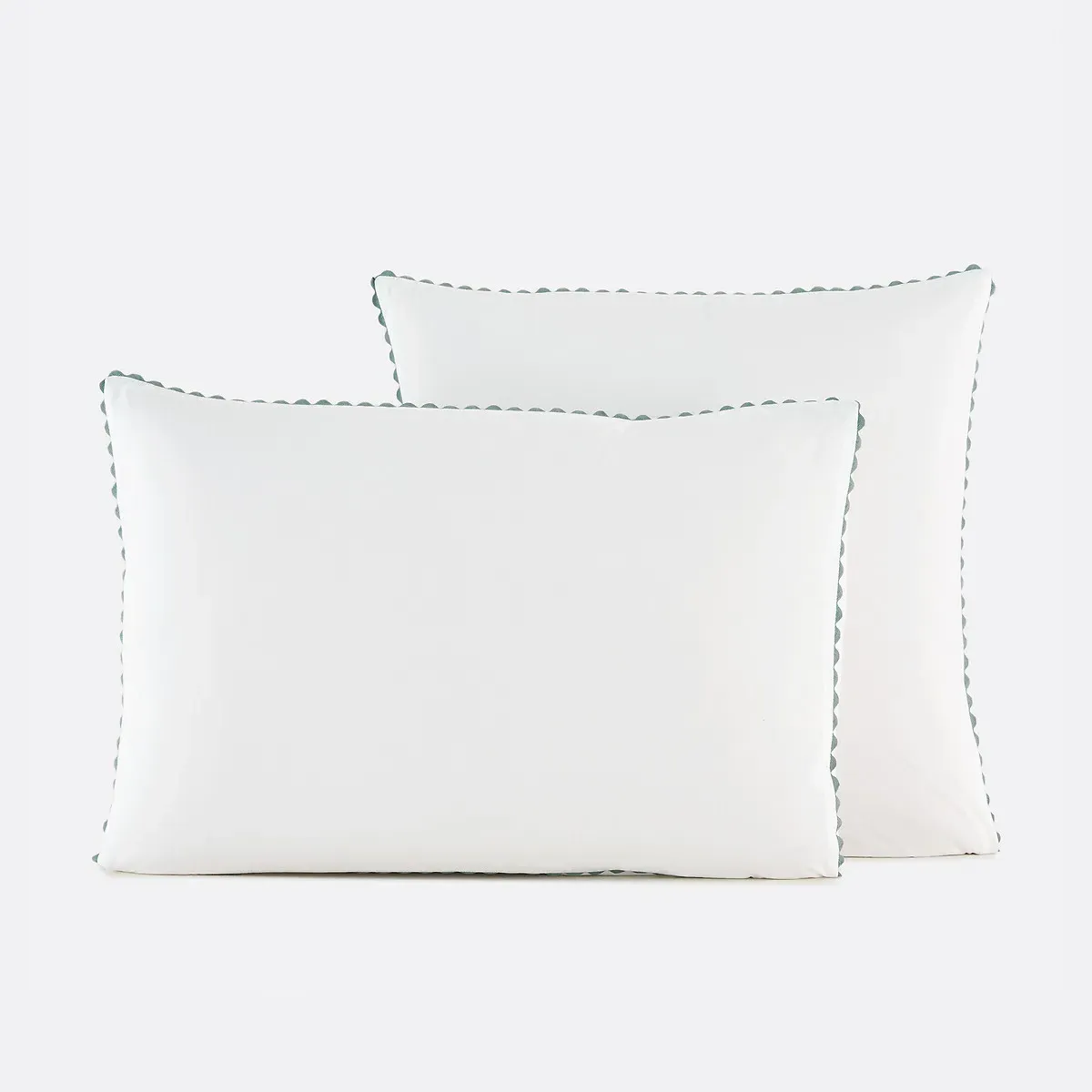 Elya Pillowcase - White, Sage, Cotton Percale product