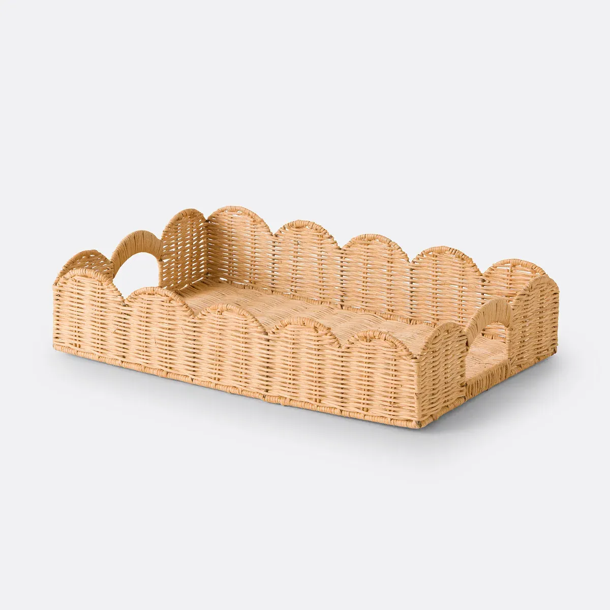 Elysia Rectangular Rattan Tray with Handles - Natural product