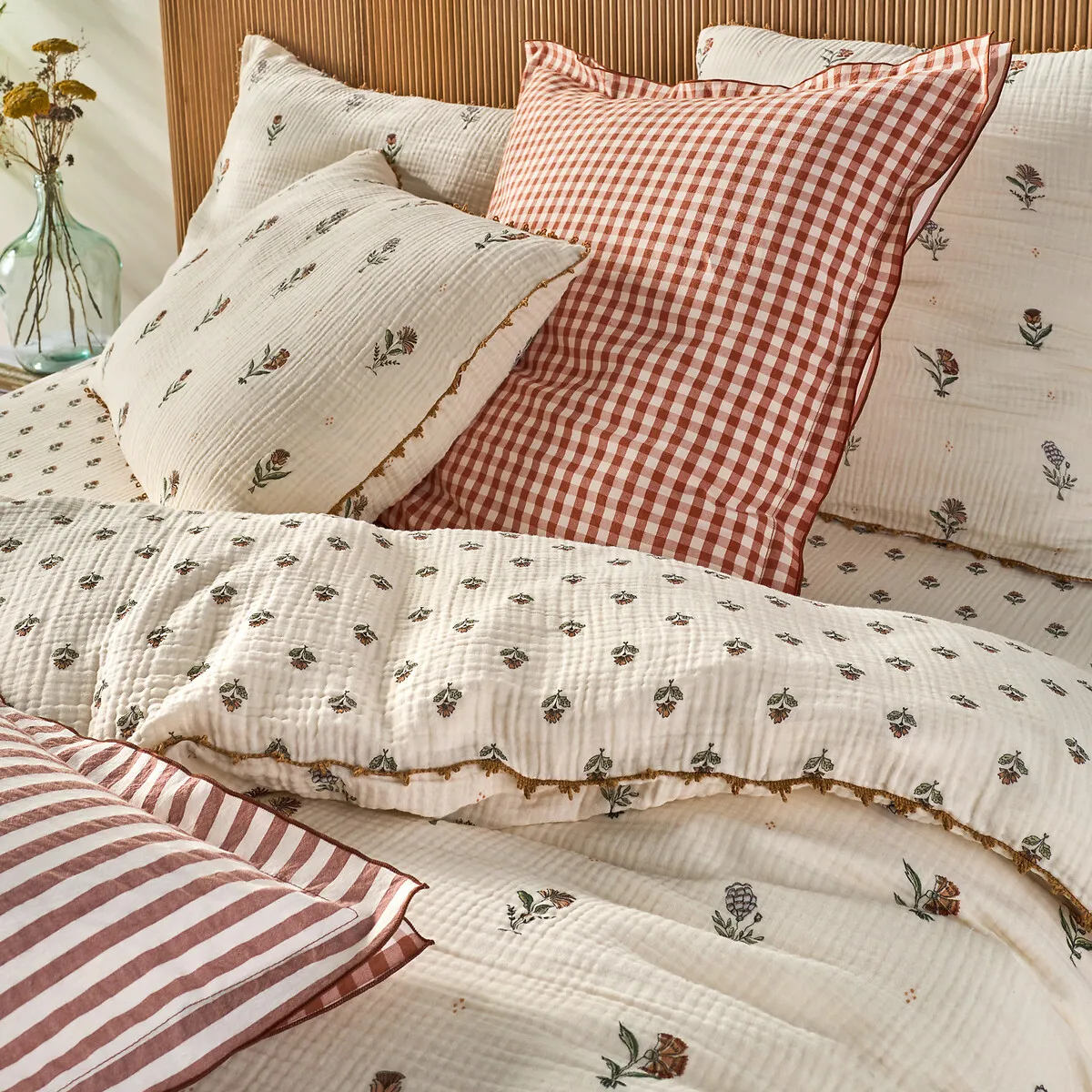 Emeline Fitted Sheet - Printed, Cotton Muslin alternate view