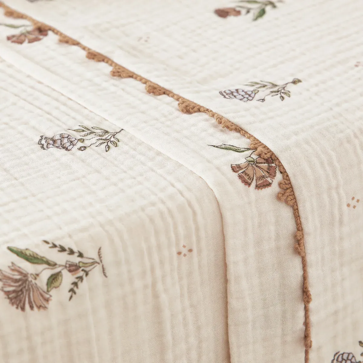 Emeline Flat Sheet - Printed, Cotton Muslin alternate view