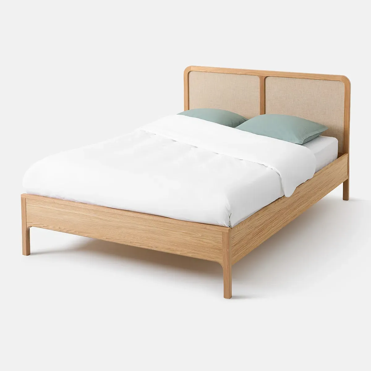 Esmara Bed Frame with Slatted Base - Linen, Ash Veneer product